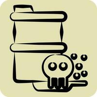 Icon Toxic Waste. related to Nuclear symbol. hand drawn style. simple design editable. simple illustration vector