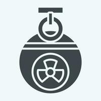 Icon Grenade. related to Nuclear symbol. glyph style. simple design editable. simple illustration vector