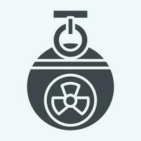 Icon Grenade. related to Nuclear symbol. glyph style. simple design editable. simple illustration vector