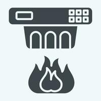 Icon Smoke Detector. related to Nuclear symbol. glyph style. simple design editable. simple illustration vector