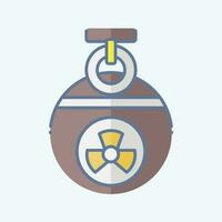 Icon Grenade. related to Nuclear symbol. long shadow style. simple design editable. simple illustration vector