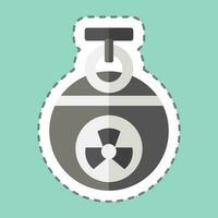 Sticker line cut Grenade. related to Nuclear symbol. simple design editable. simple illustration vector