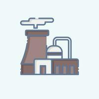 Icon Nuclear Plant. related to Nuclear symbol. long shadow style. simple design editable. simple illustration vector