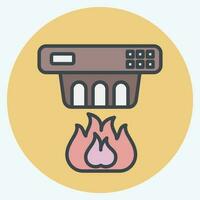 Icon Smoke Detector. related to Nuclear symbol. color mate style. simple design editable. simple illustration vector