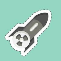 Sticker line cut Nuclear Label. related to Nuclear symbol. simple design editable. simple illustration vector