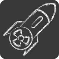 Icon Nuclear Label. related to Nuclear symbol. chalk Style. simple design editable. simple illustration vector
