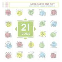 Icon Set Nuclear. related to Nuclear symbol. Color Spot Style. simple design editable. simple illustration vector