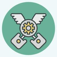 Icon Piston. related to Racing symbol. color mate style. simple design editable. simple illustration vector