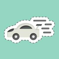 Sticker line cut Race Car. related to Racing symbol. simple design editable. simple illustration vector