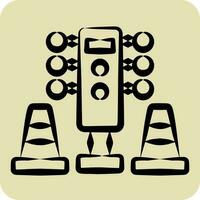 Icon Traffic Lights. related to Racing symbol. hand drawn style. simple design editable. simple illustration vector