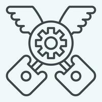 Icon Piston. related to Racing symbol. line style. simple design editable. simple illustration vector