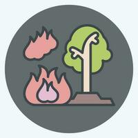 Icon Forest Fires. related to Nuclear symbol. color mate style. simple design editable. simple illustration vector