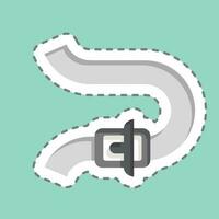 Sticker line cut Bend. related to Racing symbol. simple design editable. simple illustration vector