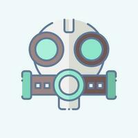 Icon Mask. related to Nuclear symbol. long shadow style. simple design editable. simple illustration vector