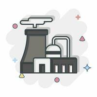 Icon Nuclear Plant. related to Nuclear symbol. comic style. simple design editable. simple illustration vector