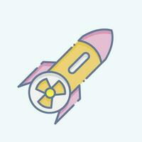 Icon Nuclear Label. related to Nuclear symbol. long shadow style. simple design editable. simple illustration vector