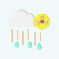 Icon Nuclear Rain. related to Nuclear symbol. flat style. simple design editable. simple illustration vector