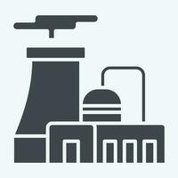 Icon Nuclear Plant. related to Nuclear symbol. glyph style. simple design editable. simple illustration vector