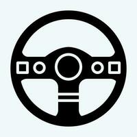 Icon Steering Wheel. related to Racing symbol. glyph style. simple design editable. simple illustration vector