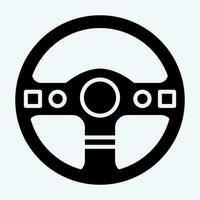 Icon Steering Wheel. related to Racing symbol. glyph style. simple design editable. simple illustration vector