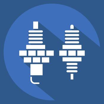 Icon Spark Plug. related to Racing symbol. long shadow style. simple design editable. simple illustration vector