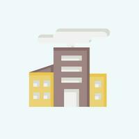 Icon Damage In The City. related to Nuclear symbol. flat style. simple design editable. simple illustration vector