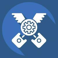 Icon Piston. related to Racing symbol. long shadow style. simple design editable. simple illustration vector