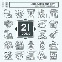 Icon Set Nuclear. related to Nuclear symbol. line style. simple design editable. simple illustration vector