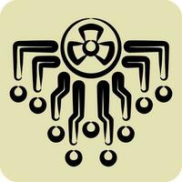 Icon Radiation. related to Nuclear symbol. hand drawn style. simple design editable. simple illustration vector