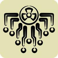 Icon Radiation. related to Nuclear symbol. hand drawn style. simple design editable. simple illustration vector