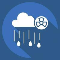 Icon Nuclear Rain. related to Nuclear symbol. long shadow style. simple design editable. simple illustration vector