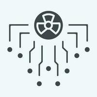 Icon Radiation. related to Nuclear symbol. glyph style. simple design editable. simple illustration vector