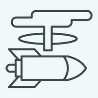 icono nuclear arma. relacionado a nuclear símbolo. línea estilo. sencillo diseño editable. sencillo ilustración vector