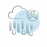 Icon Nuclear Rain. related to Nuclear symbol. Color Spot Style. simple design editable. simple illustration vector