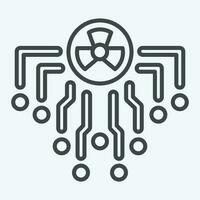 Icon Radiation. related to Nuclear symbol. line style. simple design editable. simple illustration vector