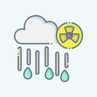 Icon Nuclear Rain. related to Nuclear symbol. long shadow style. simple design editable. simple illustration vector