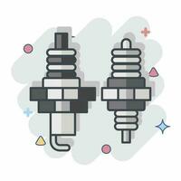 Icon Spark Plug. related to Racing symbol. comic style. simple design editable. simple illustration vector