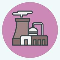 Icon Nuclear Plant. related to Nuclear symbol. color mate style. simple design editable. simple illustration vector