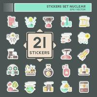 Sticker Set Nuclear. related to Nuclear symbol. simple design editable. simple illustration vector