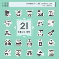 Sticker line cut Set Nuclear. related to Nuclear symbol. simple design editable. simple illustration vector