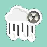 Sticker line cut Nuclear Rain. related to Nuclear symbol. simple design editable. simple illustration vector