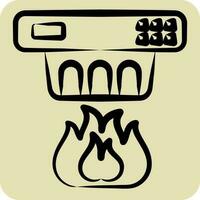 Icon Smoke Detector. related to Nuclear symbol. hand drawn style. simple design editable. simple illustration vector