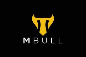 Trendy and Professional letter M bull head logo design vector template