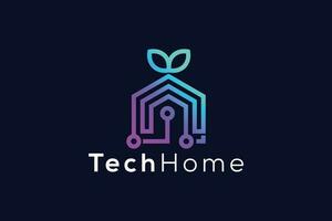 Green technology home Logo design vector template