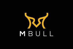 Trendy and Professional letter M bull head logo design vector template