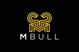 Trendy and Professional letter M bull head logo design vector template