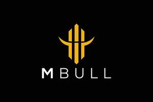 Trendy and Professional letter M bull head logo design vector template