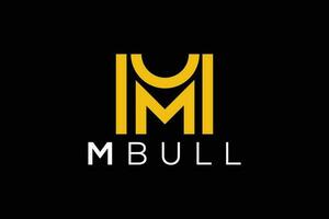 Trendy and Professional letter M bull head logo design vector template