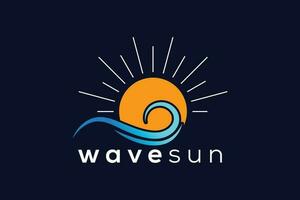 Trendy Professional sun and wave logo design vector template