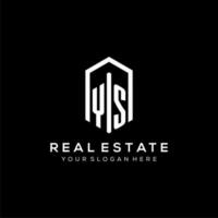 Letter YS logo for real estate with hexagon icon design vector